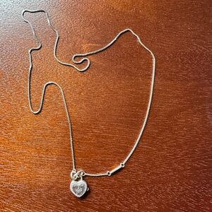 Pandora heart lock 24” silver necklace